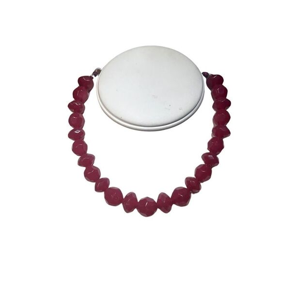 Vintage Raspberry Quartz Faceted Chunky Choker Women’s Vintage Necklace - Picture 2 of 9